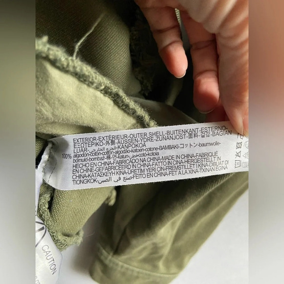 Zara frayed hem shirt belted button oversized jacket Sz S - Picture 6 of 10